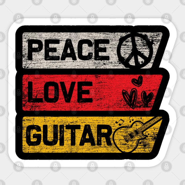 Vintage Guitar Sticker by ShirtsShirtsndmoreShirts